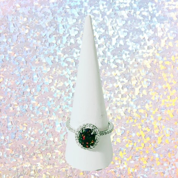 BP Original Collection Lab Created Black Fire Opal Ring (Size 11) - Picture 2 of 7